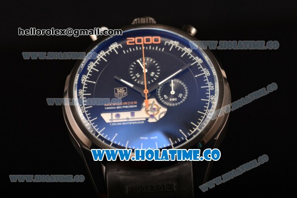 Tag Heuer Mikrogirder 2000 Chrono Miyota Quartz Steel Case with PVD Bezel and Black Dial - Orange Second Hands - Click Image to Close